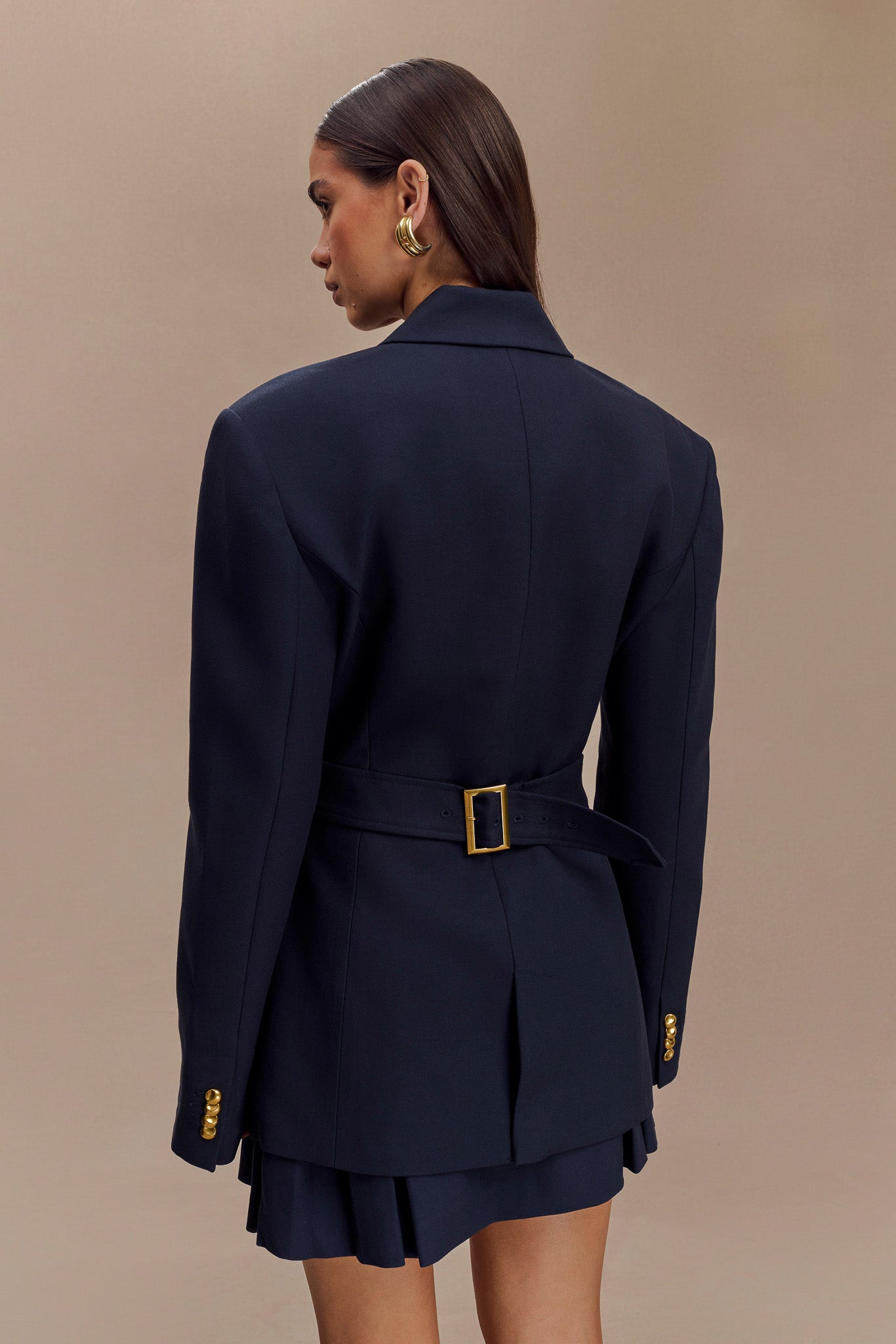 Bellamy Büzgülü Blazer - Koyu Lacivert