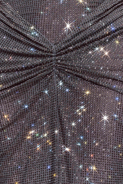 Roisin Diamante Maxi Elbise - Metalik Gri
