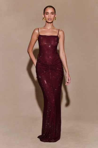 Roisin Diamante Maxi Elbise - Maun