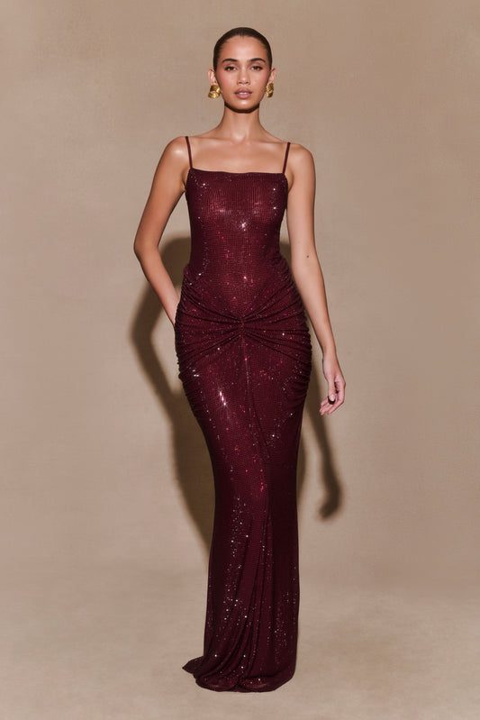 Roisin Diamante Maxi Elbise - Maun