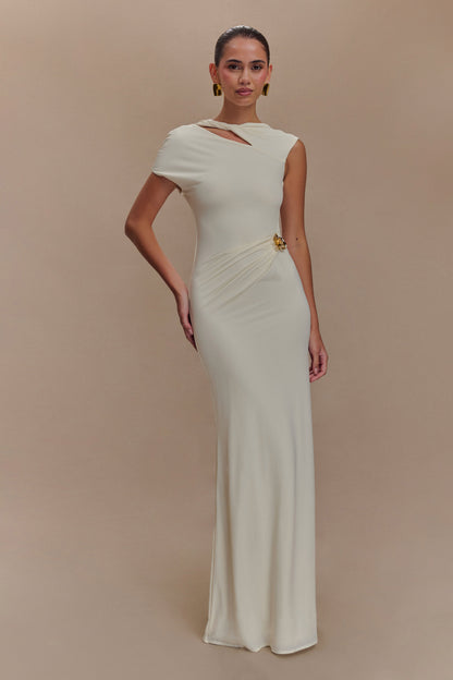 Kaida Slinky Maxi Elbise - Fildişi