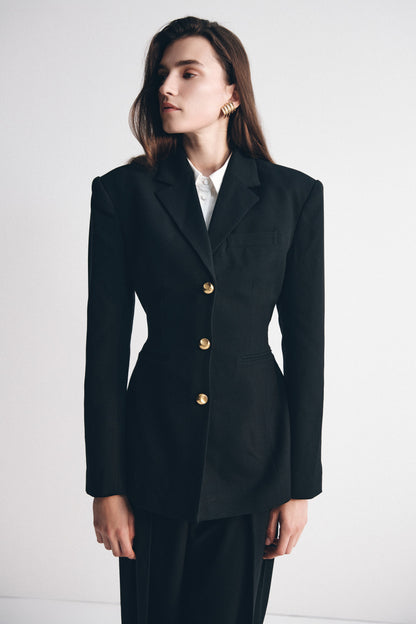Bellamy Büzgülü Blazer - Siyah