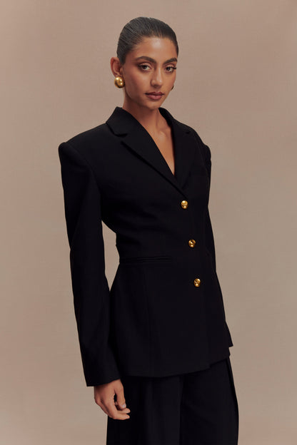 Bellamy Büzgülü Blazer - Siyah