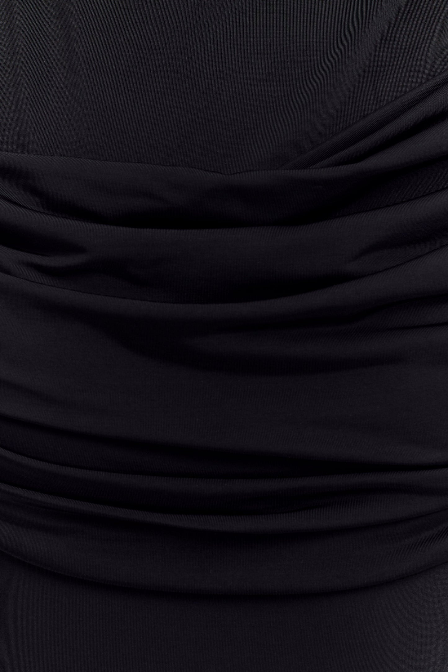 Henley Slinky Drape Maxi Elbise - Siyah