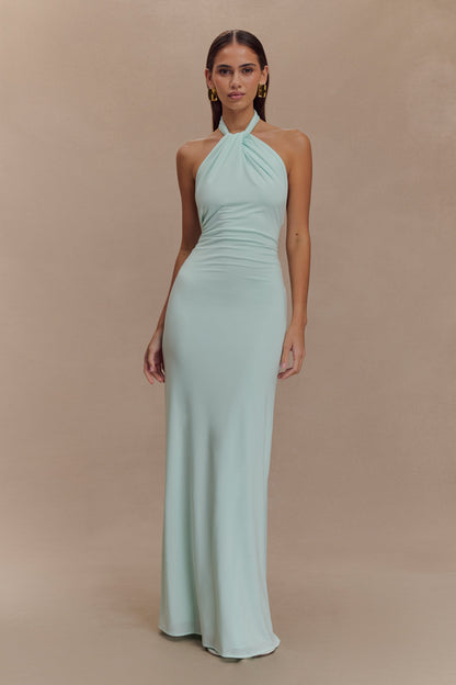 Elyna Slinky Halter Maxi Elbise - Lagoon