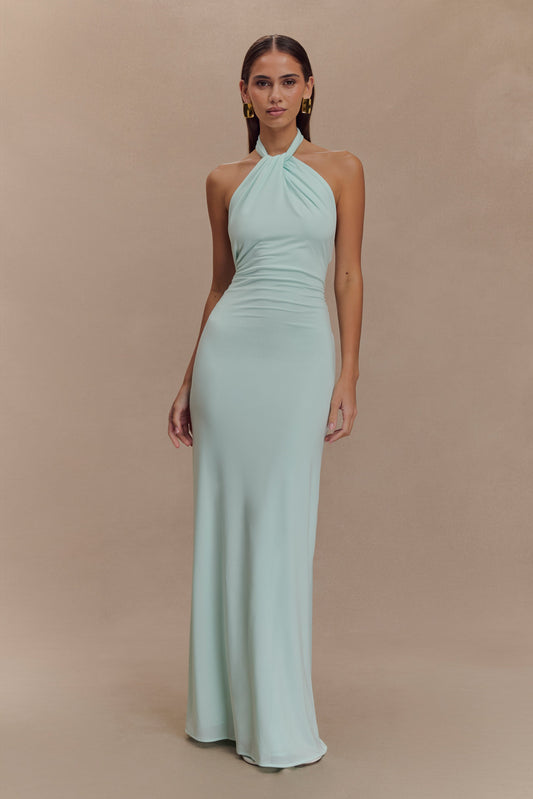 Elyna Slinky Halter Maxi Elbise - Lagoon