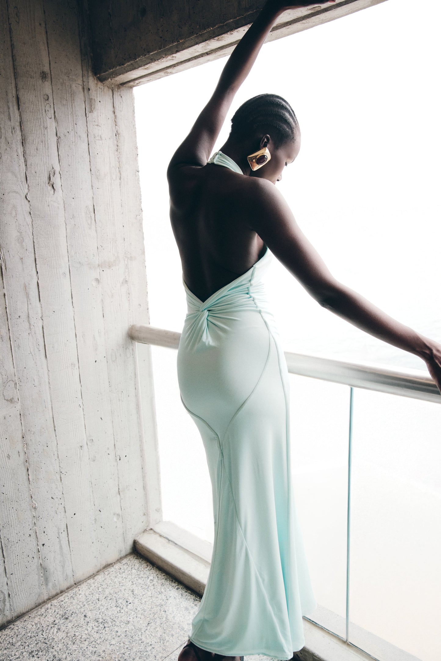 Elyna Slinky Halter Maxi Elbise - Lagoon