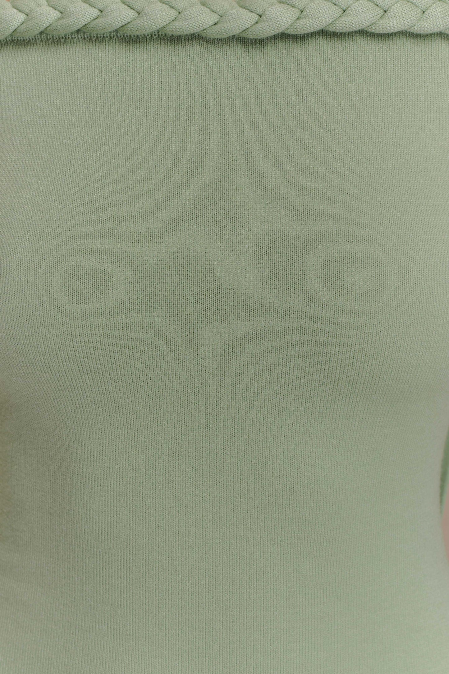 Heidi Askısız Örgü Atkı Uzun Elbise - Pastel Yeşil