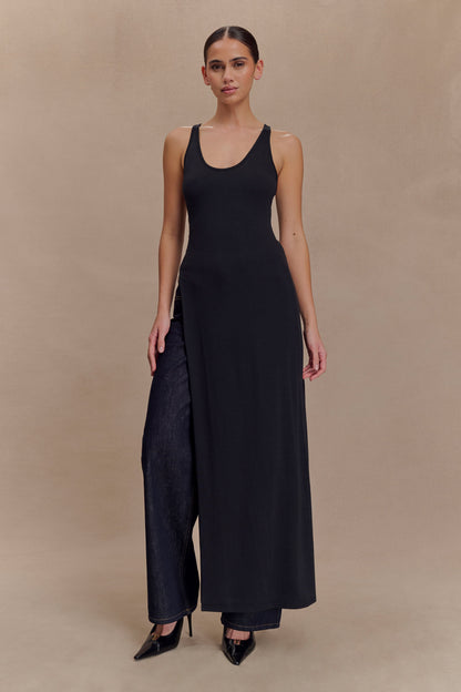 Ellerie Longline Racerback Üst - Siyah