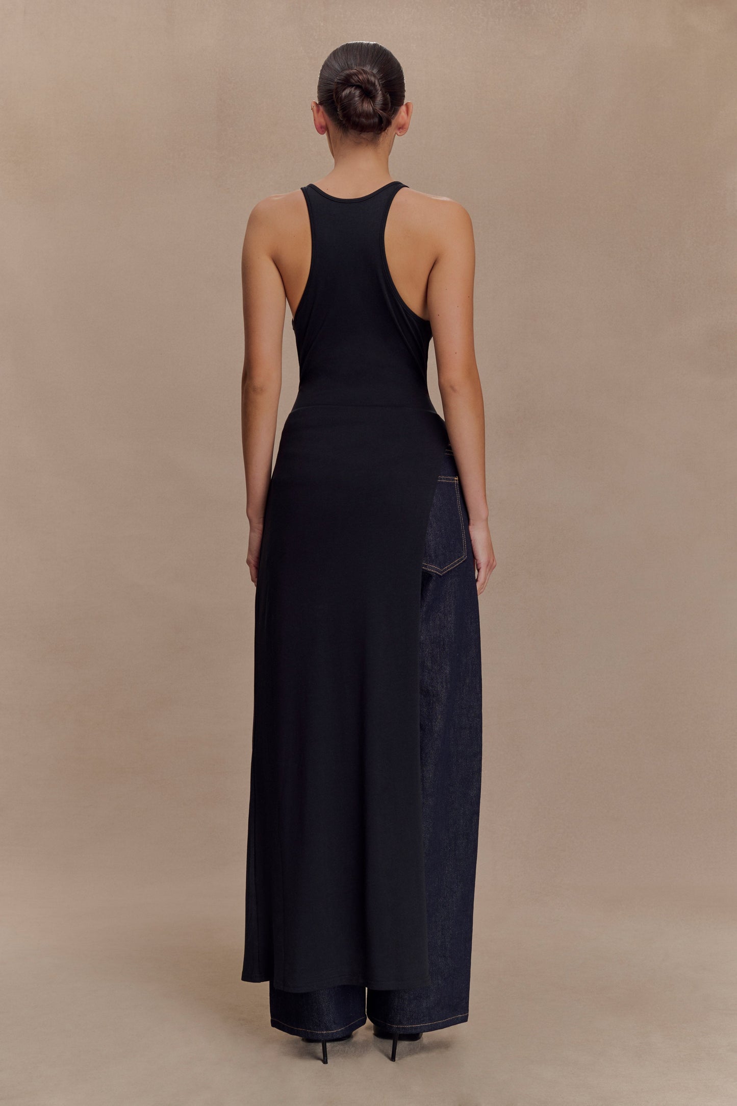 Ellerie Longline Racerback Üst - Siyah