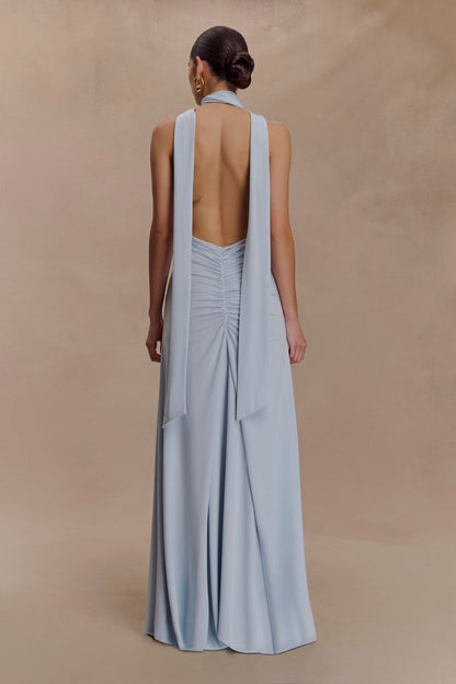 Juliet Slinky Maxi Elbise Ve Eşarp - Açık Mavi