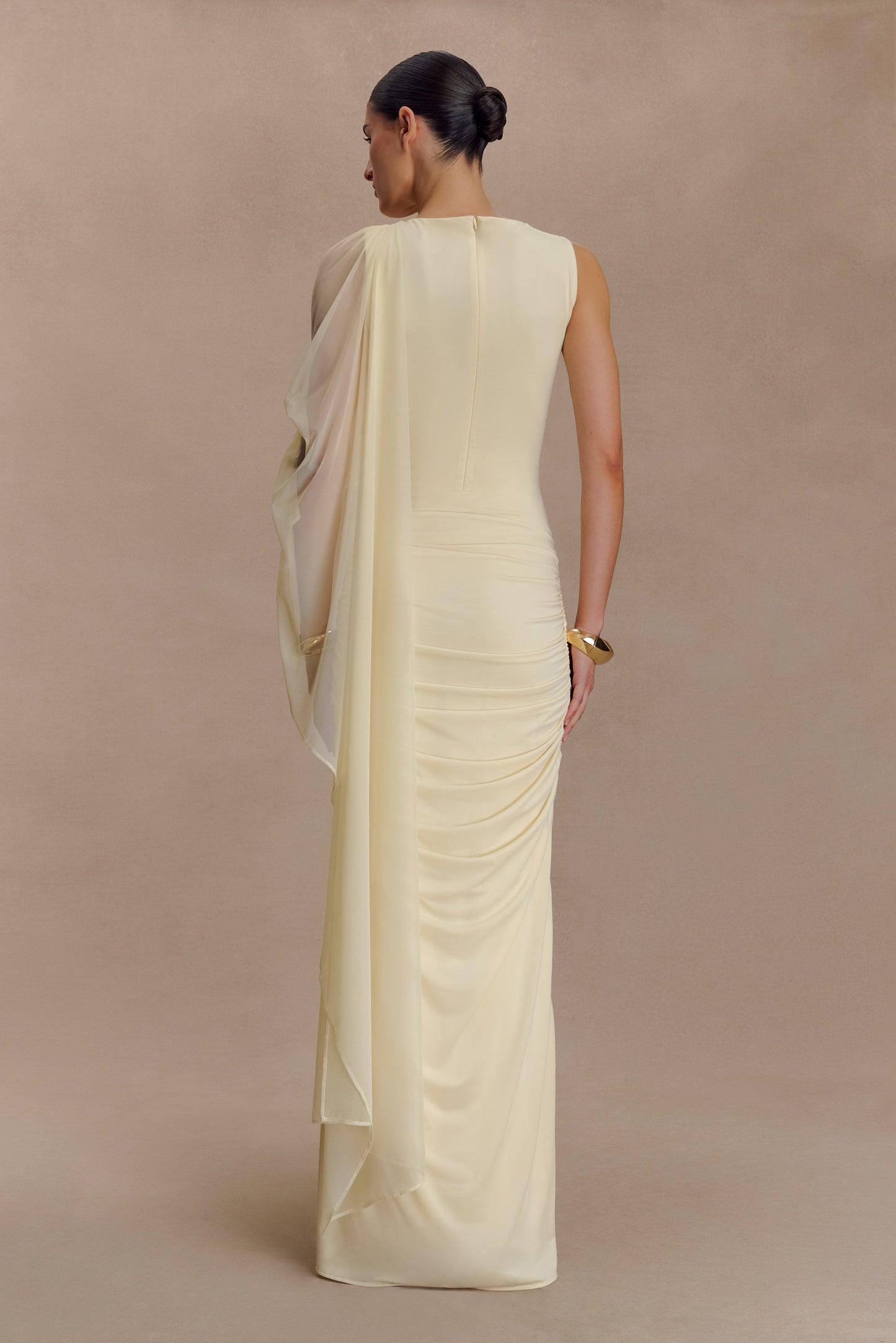 Amandine Dantelli Dar Kesim Maxi Elbise - Limon