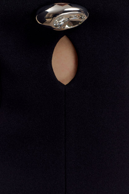 Michelle Cut Out Uzun Elbise - Siyah