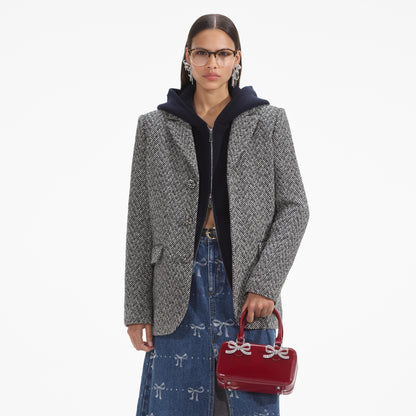 Siyah Balıksırtı Blazer