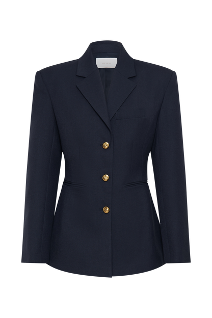 Bellamy Büzgülü Blazer - Koyu Lacivert