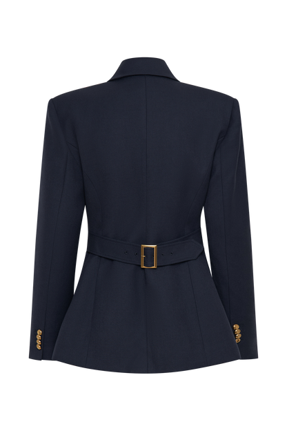 Bellamy Büzgülü Blazer - Koyu Lacivert