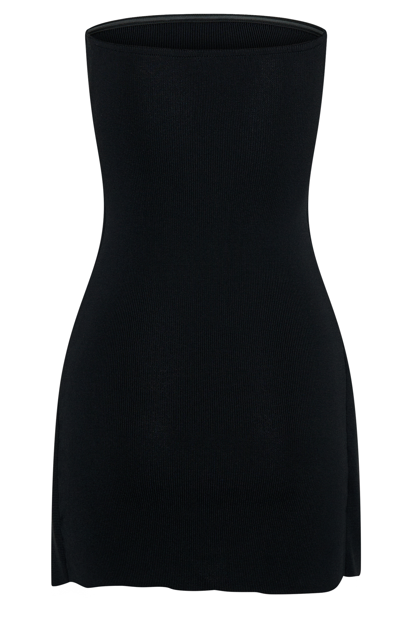 Rian Askısız Örme Mini Elbise - Siyah