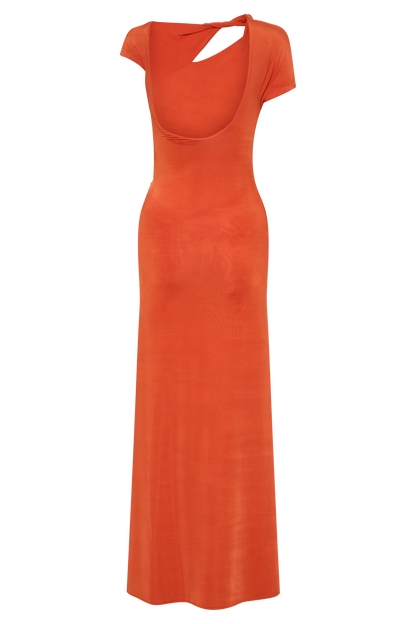 Kaida Slinky Maxi Elbise - Yanık Turuncu