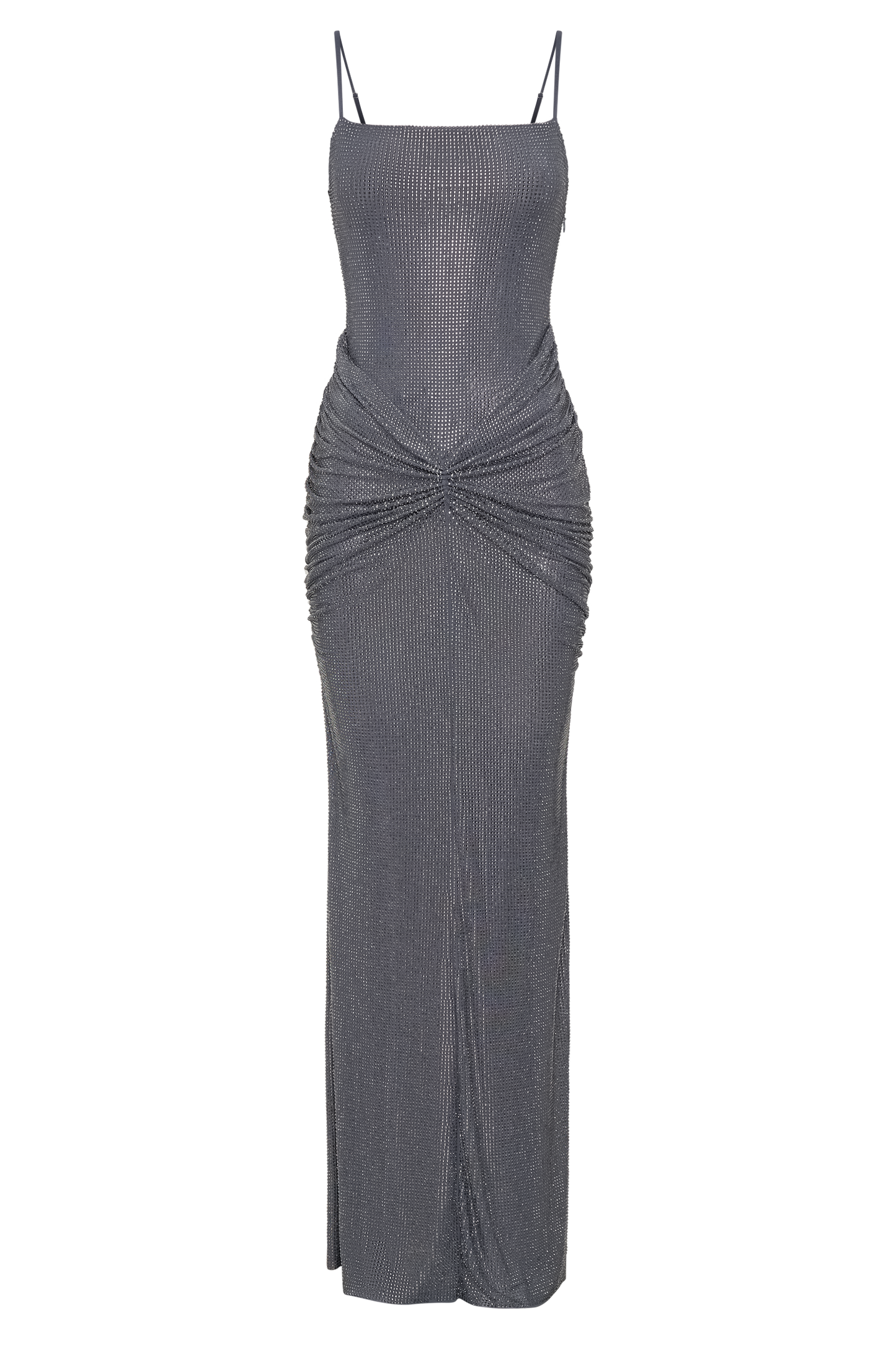 Roisin Diamante Maxi Elbise - Metalik Gri