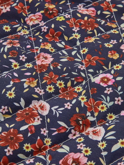 Patchwork Baskılı Uzun Kol Ceket Çok Renkli Oversize