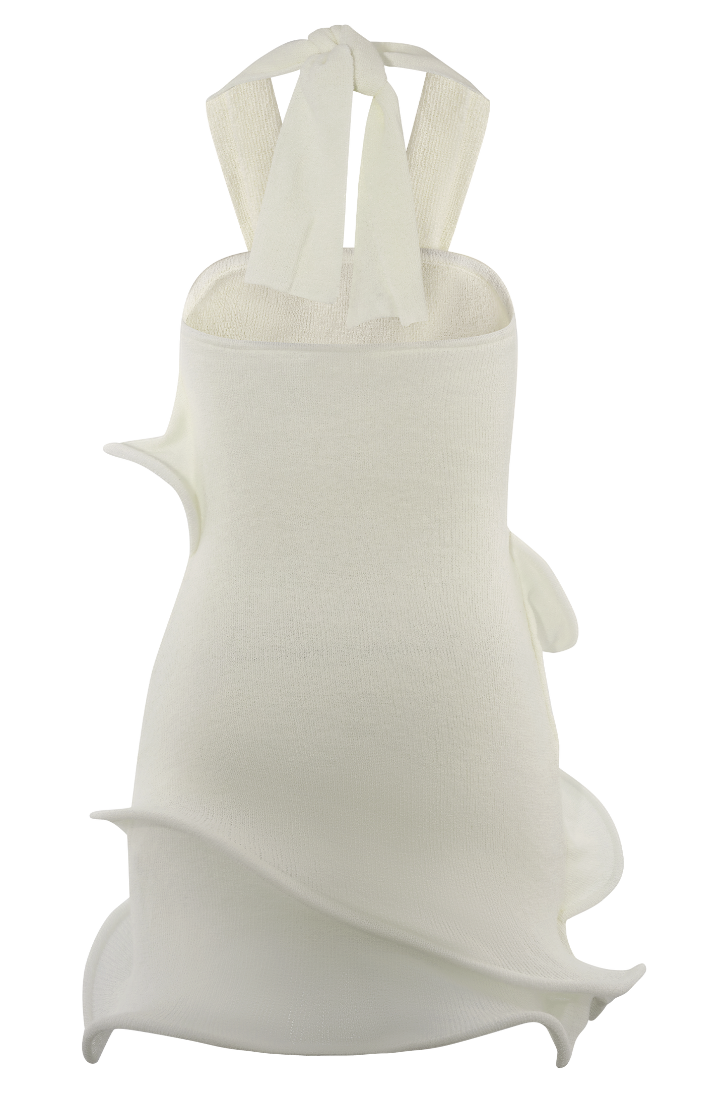 Caprice Halter Örgü Mini Elbise - Beyaz