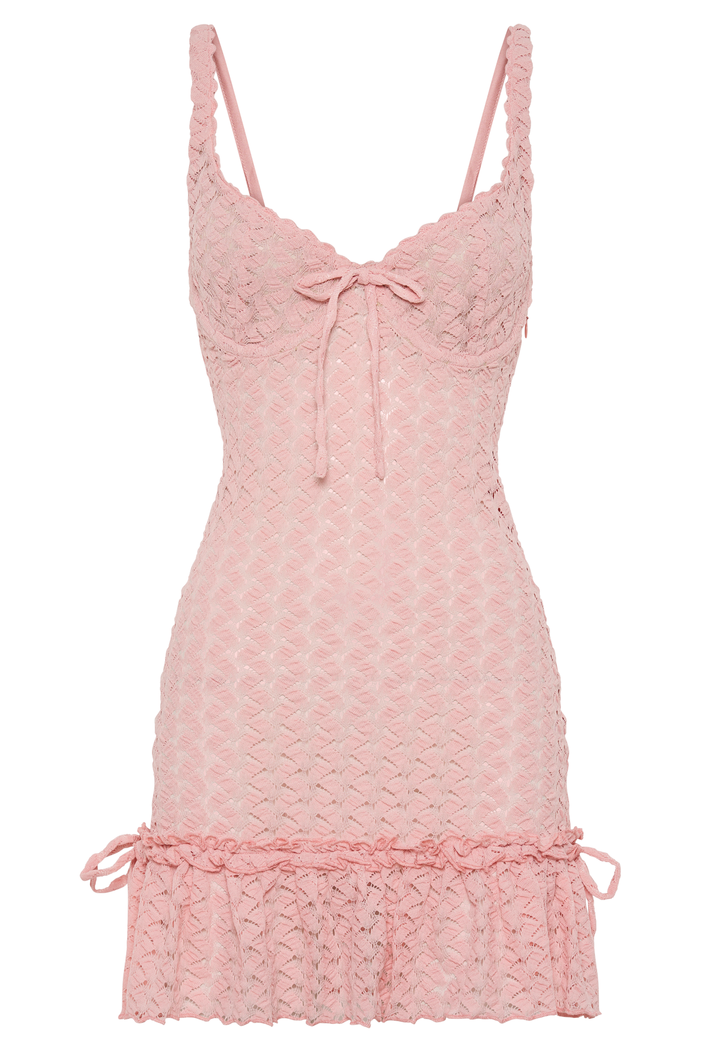 Marietta Dantelli Mini Elbise - Peri Pembesi