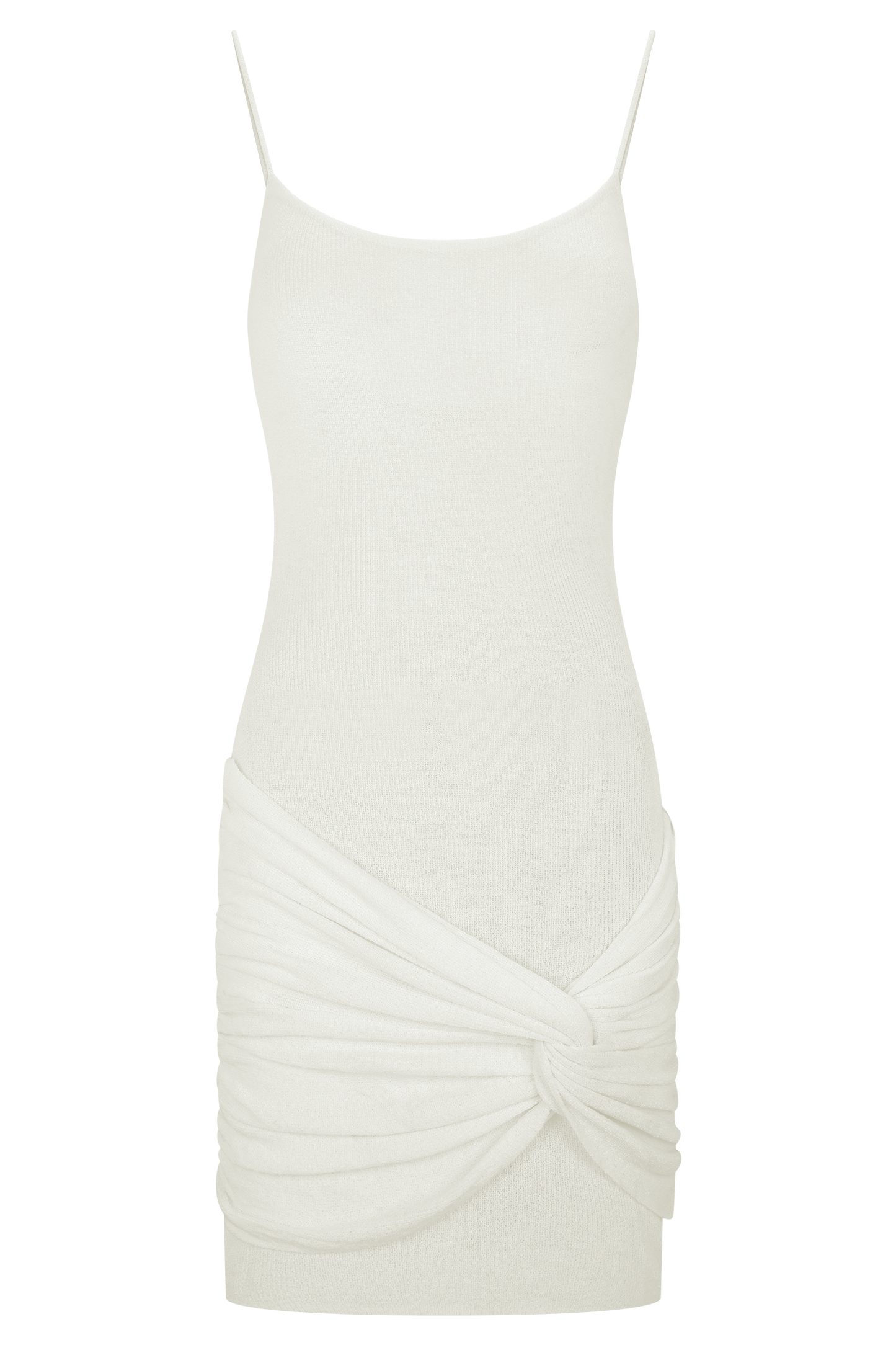 Laurie Twist Örgü Mini Elbise - Fildişi
