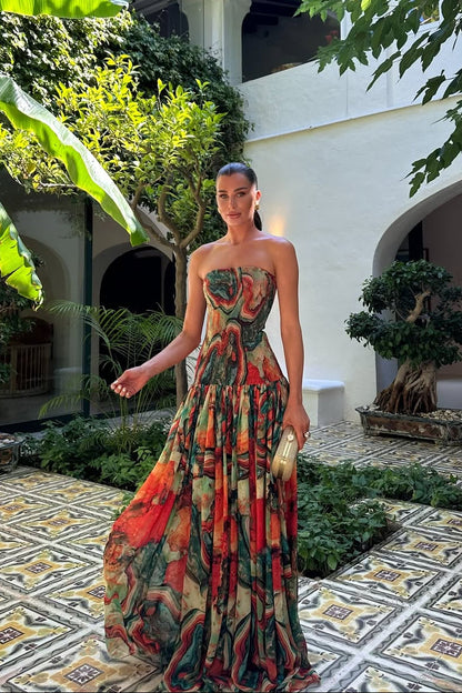 Bellamy | Askısız Maxi Yazlık Tatil Elbisesi