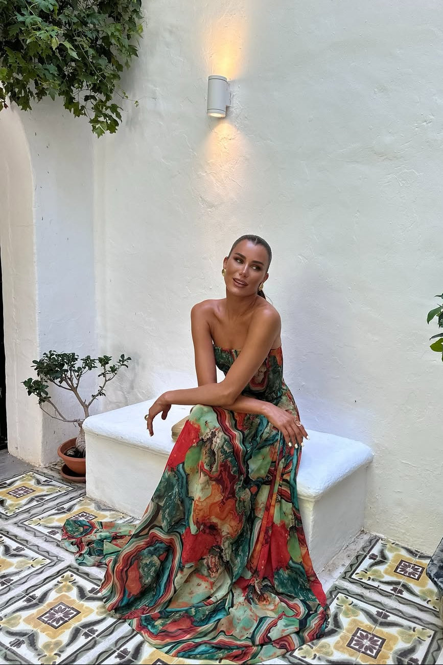 Bellamy | Askısız Maxi Yazlık Tatil Elbisesi