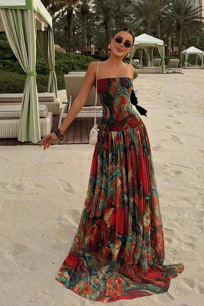 Bellamy | Askısız Maxi Yazlık Tatil Elbisesi