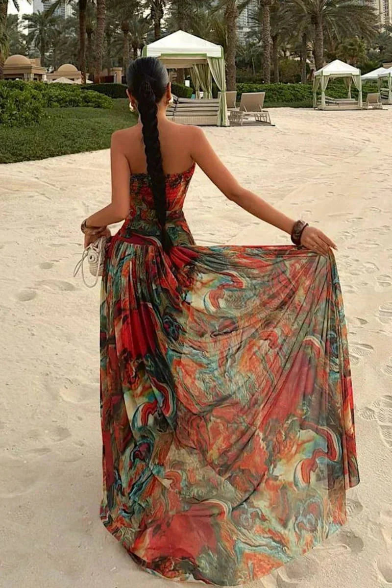 Bellamy | Askısız Maxi Yazlık Tatil Elbisesi