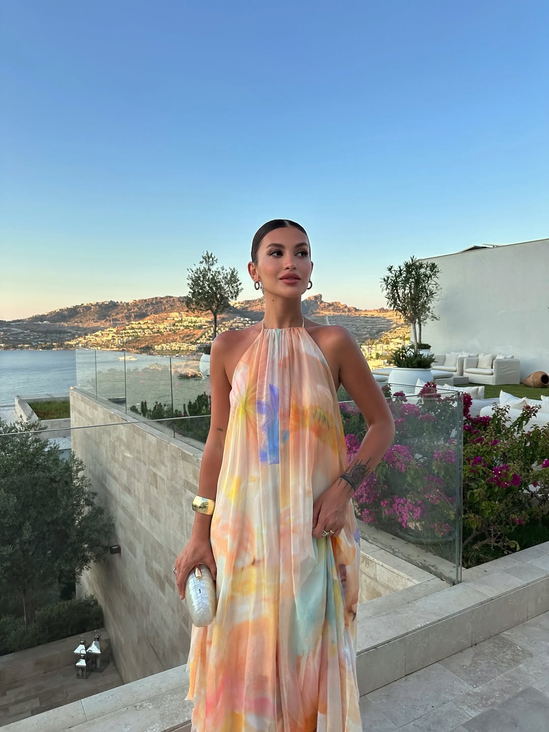 Corinna | Baskılı Askılı Maxi Yazlık Düğün Davet Elbisesi