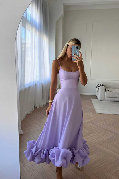 Heather | Kolsuz Dönen Midi Mezuniyet Elbisesi