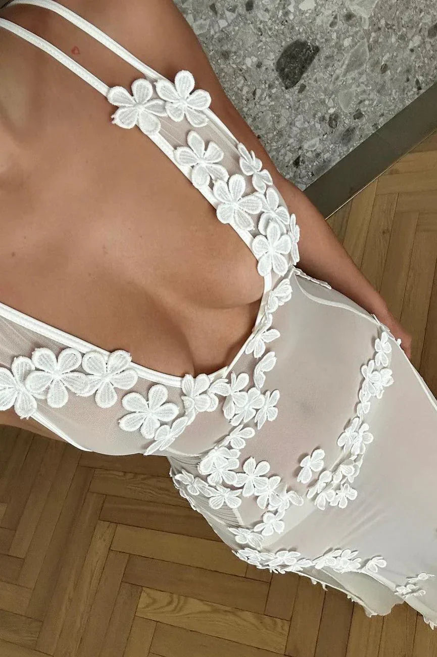 Ilyana | Çiçek Desenli Fileli Yaz Tatil Örtüsü