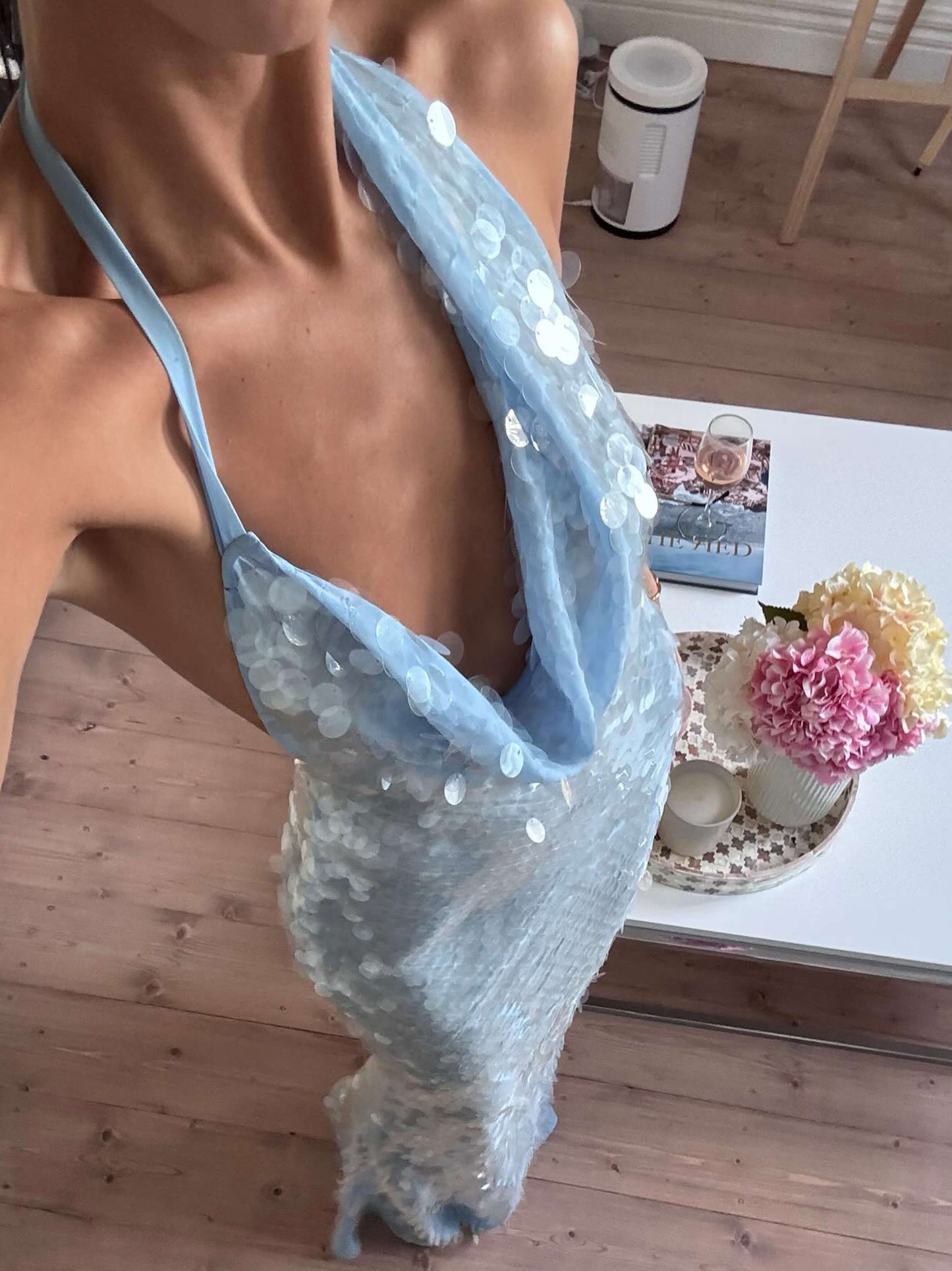 Suzy | Kolsuz Payetli Maxi Yazlık Elbise