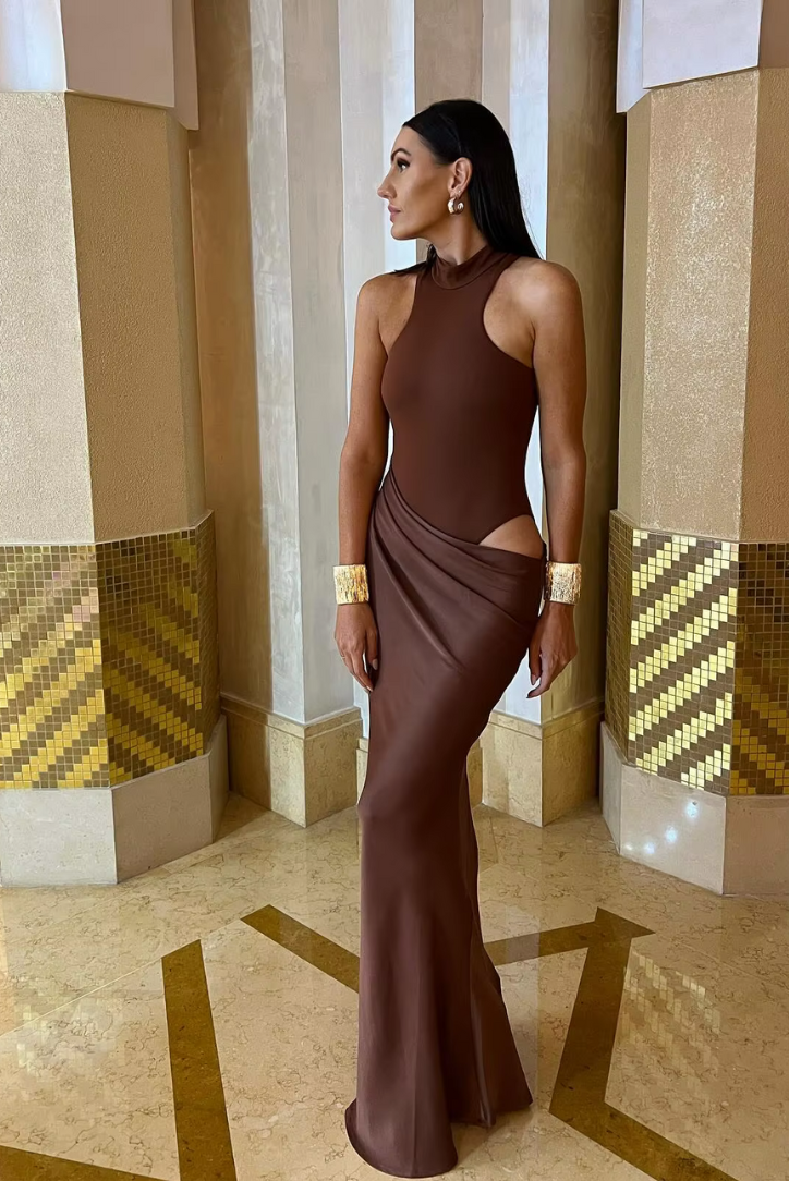 Zara | Kolsuz, Dekolteli Maxi Düğün Davet Elbisesi
