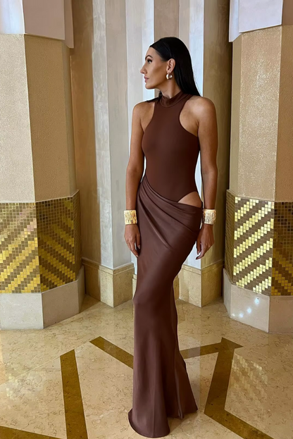 Zara | Kolsuz, Dekolteli Maxi Düğün Davet Elbisesi