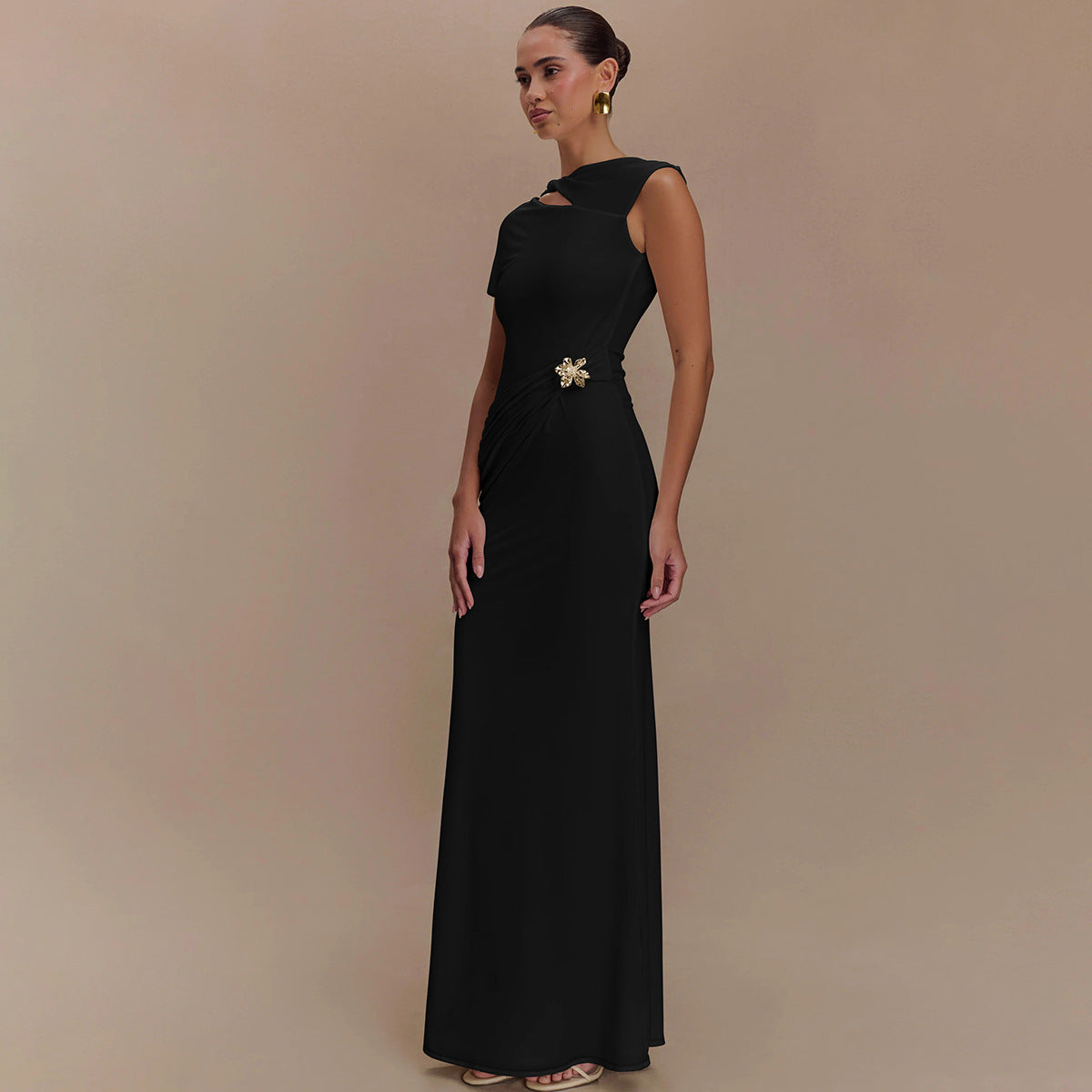 Kaida Slinky Maxi Elbise - Siyah