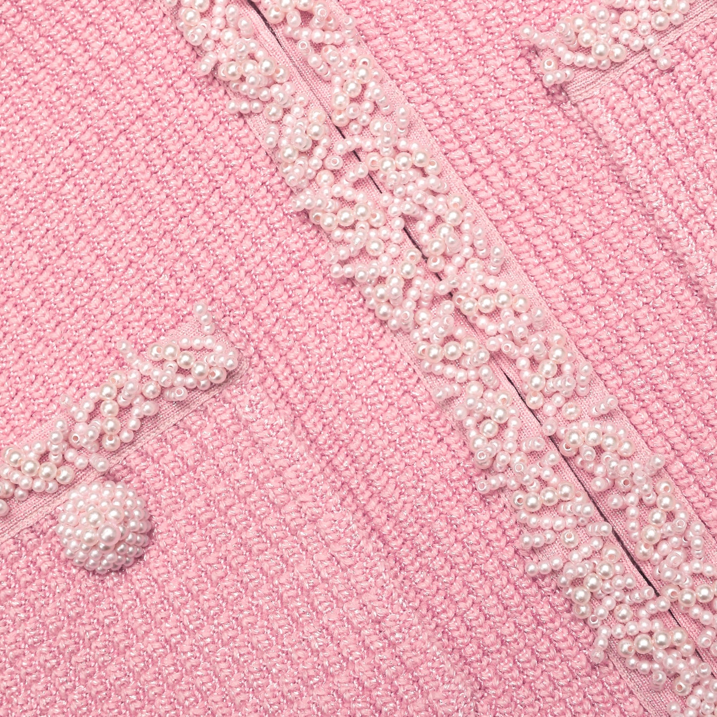 Pembe Peplum Örgü Midi Elbise