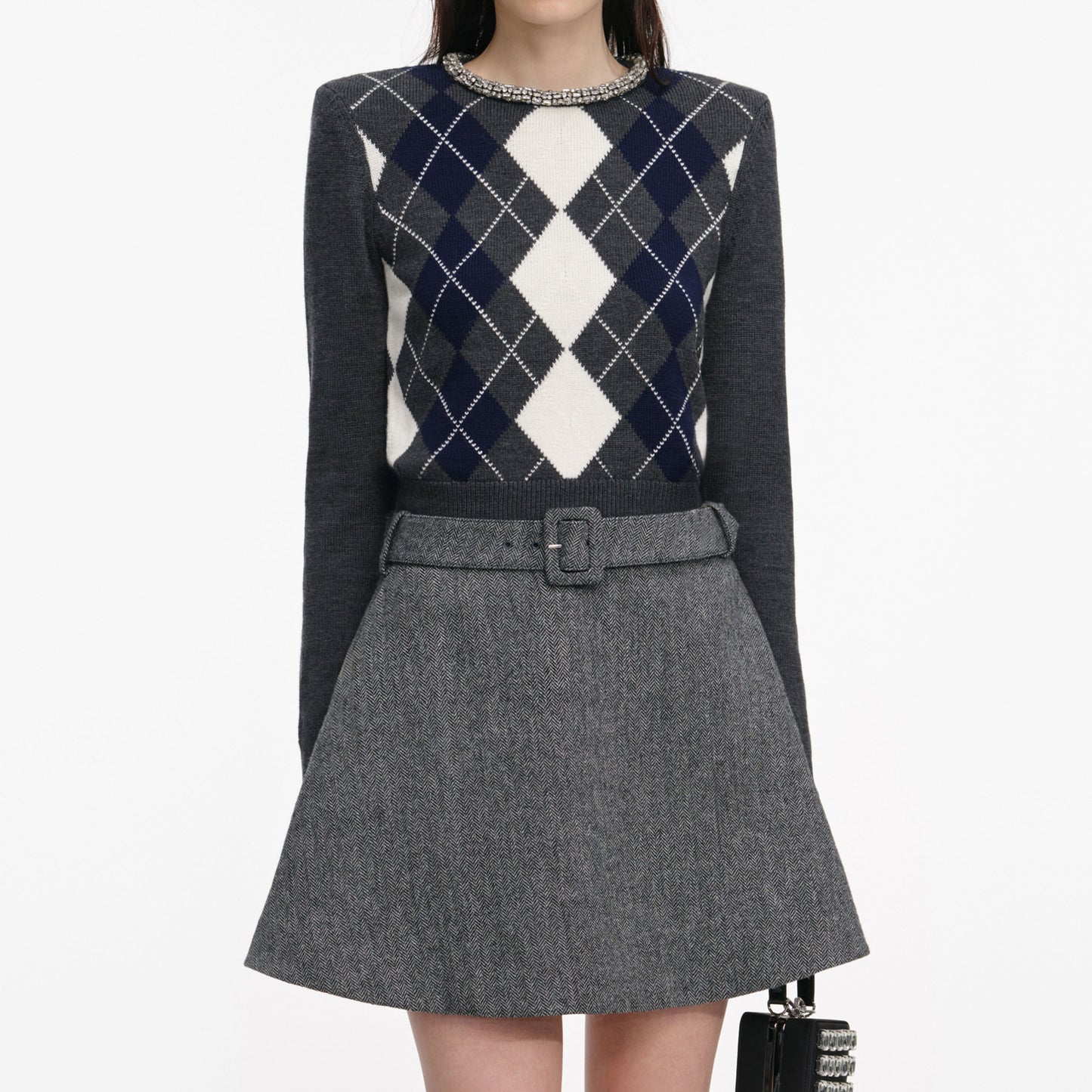 Gri Argyle Kristal Kesim Kazak