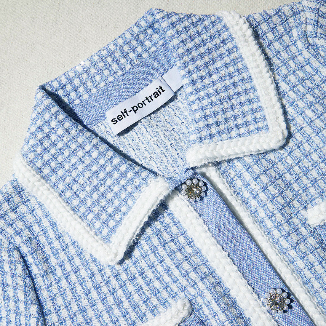 Mavi Lurex Örme Mini Elbise