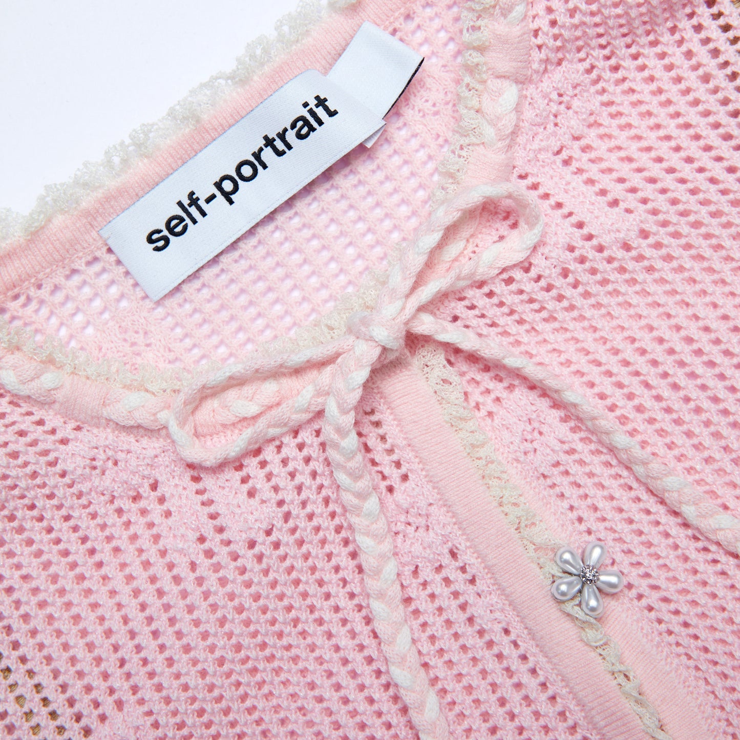 Pembe Fiyonklu Tığ İşi Mini Elbise