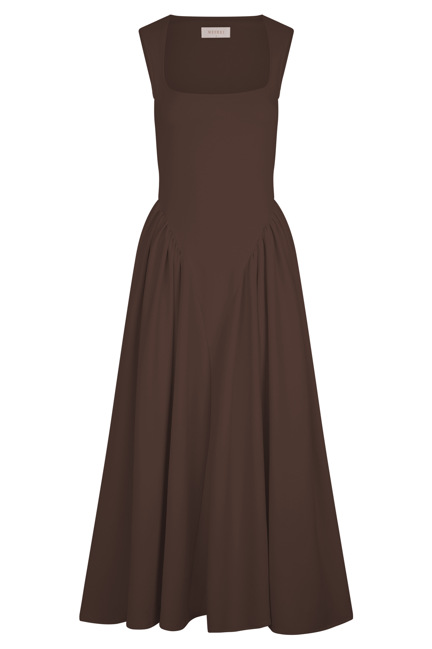 Sharon Scuba Jersey Midi Elbise - Kakao Kahverengi